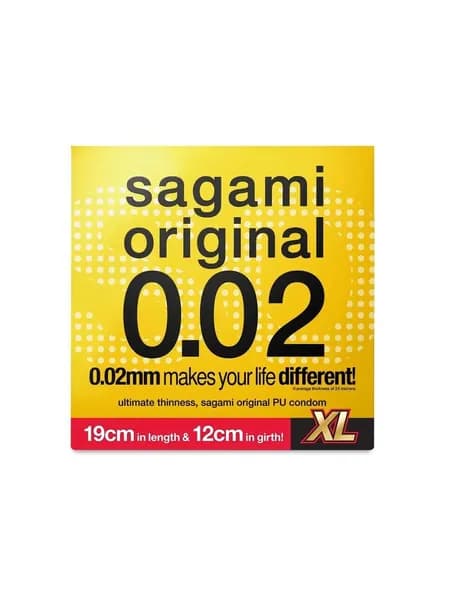 Презервативы полиуретановые Sagami Original 0.02 XL-SIZE, 1 шт. увеличенного размера XL