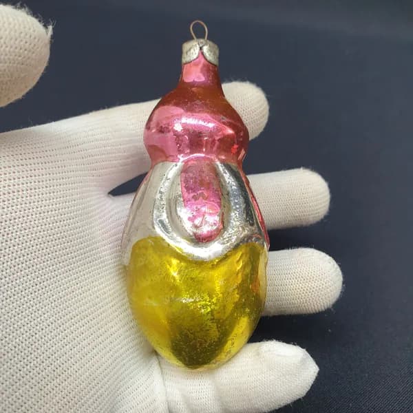 Елочная игрушка винтажная, СССР. Стекло, подвеска в форме бутона цветка