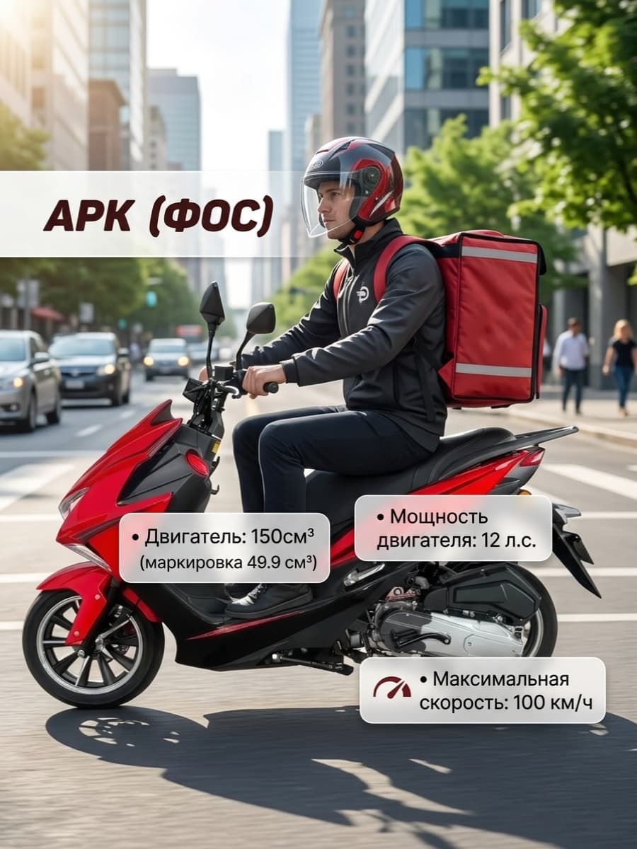 Скутер 150 см3 (маркировка 49,9 см3) 16+