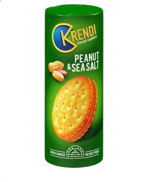 Крекер-сэндвич "Krendi" с арахисовой пастой и морской солью