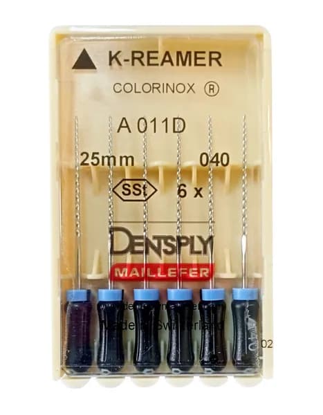 Каналорасширители ручные Dentsply K-Reamers № 40, 25 мм 6 шт.