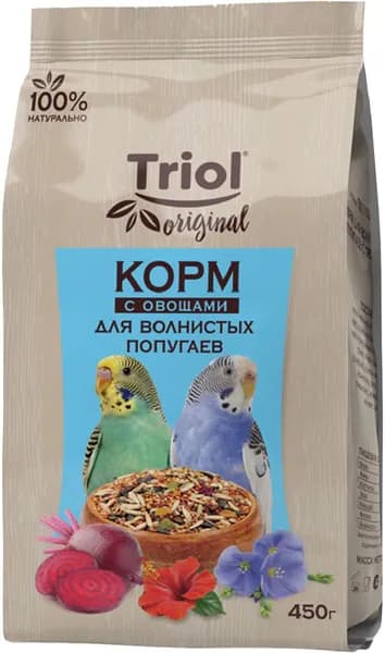 Корм для птиц Triol Standard корм для волнистых попугаев с овощами (450 гр)