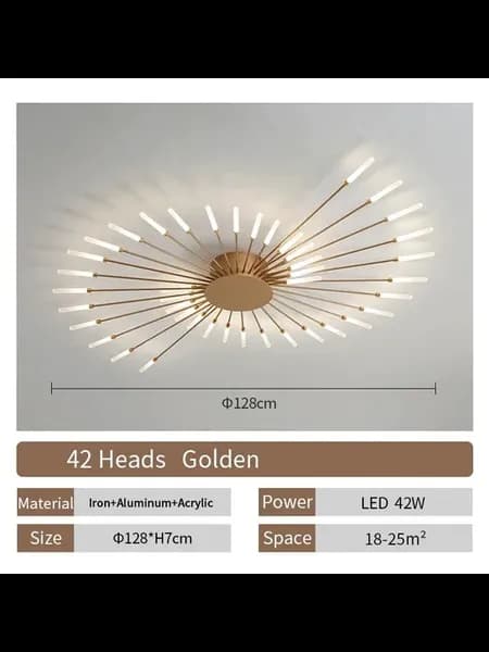 Потолочный светильник 42 головы, Gold, LED, диммируемый