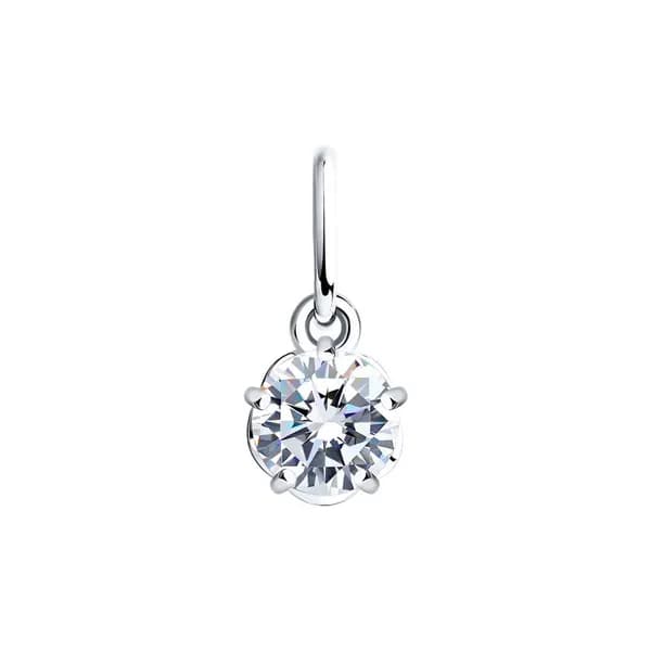 Подвеска из белого золота DIAMANT-ONLINE с фианитом 585 пробы