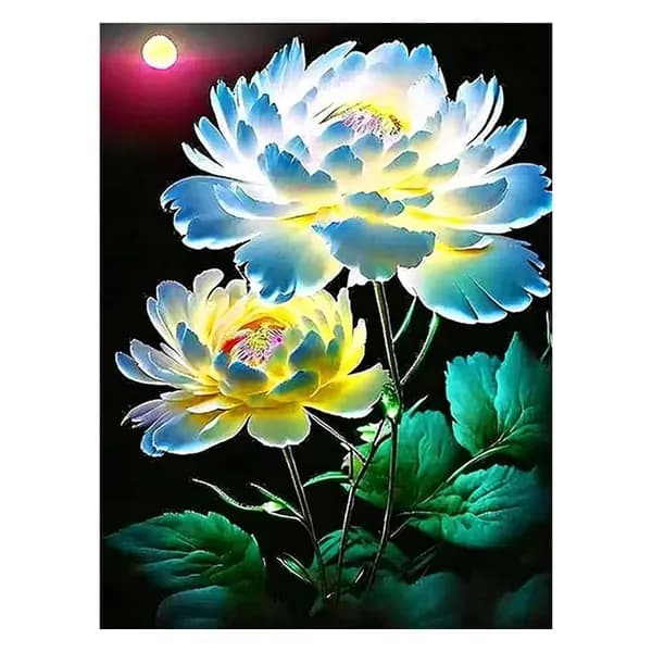 Картина с цветами и алмазной мозаикой, 40*50 см