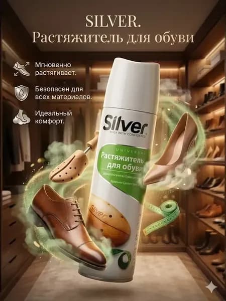 Растяжитель для обуви спрей универсальный для кожи и замши