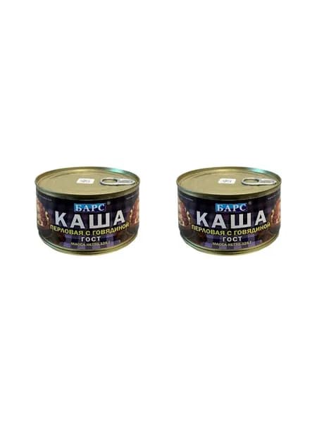 Барс Каша перловая с говядиной, 325 г, 2 шт