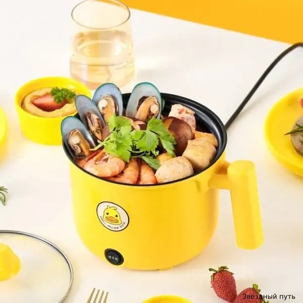 Мультиварка-скороварка Мультиварка -скороварка с антипригарным покрытием Yellow Lucky Duck объём кастрюли 1,8 л.