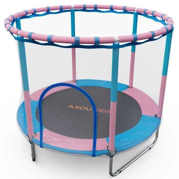 Батут детский DFC A.KOU KIDS 55" (140 см) с сеткой, уличный, розовый/голубой