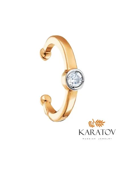 Моносерьга золото 585 пробы, кафф, KARATOV