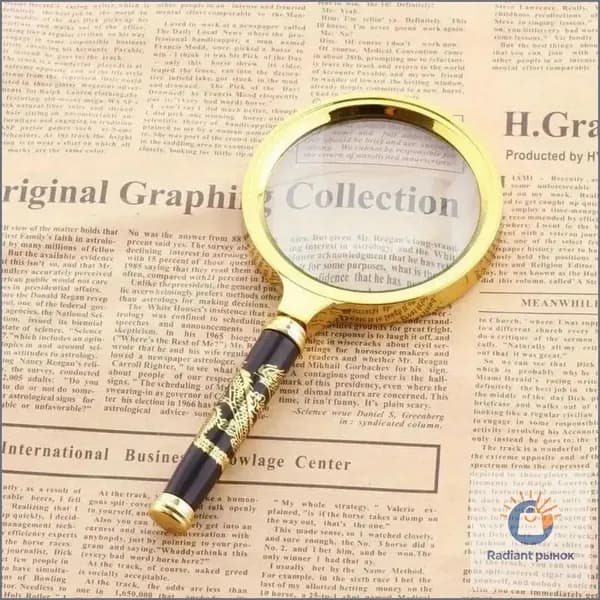 Лупа 10-кратная, диаметр: 80 мм
