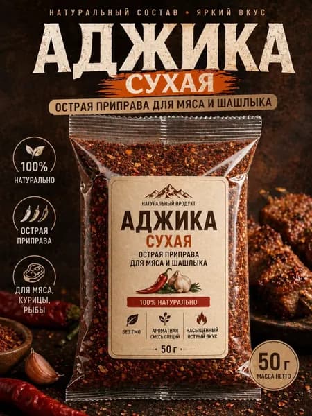 Аджика Сухая 50г Универсальная приправа для мяса, курицы, салатов