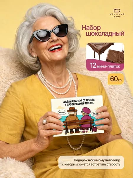 Шоколадный набор подарочный с приколом для любимой, любимого мужа, жены 60г