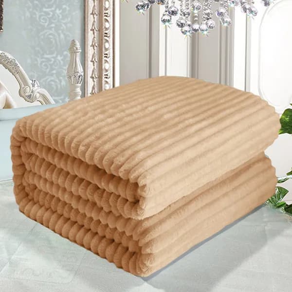 Плед 70x100 см полиэстер фактурный коричневый