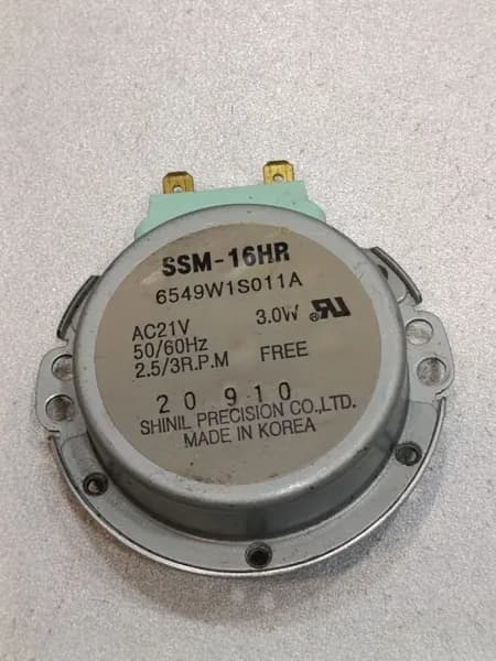 Двигатель вращения поддона микроволновой печи 6549W1S011A 21VAC 2,5/3 RPM 3W