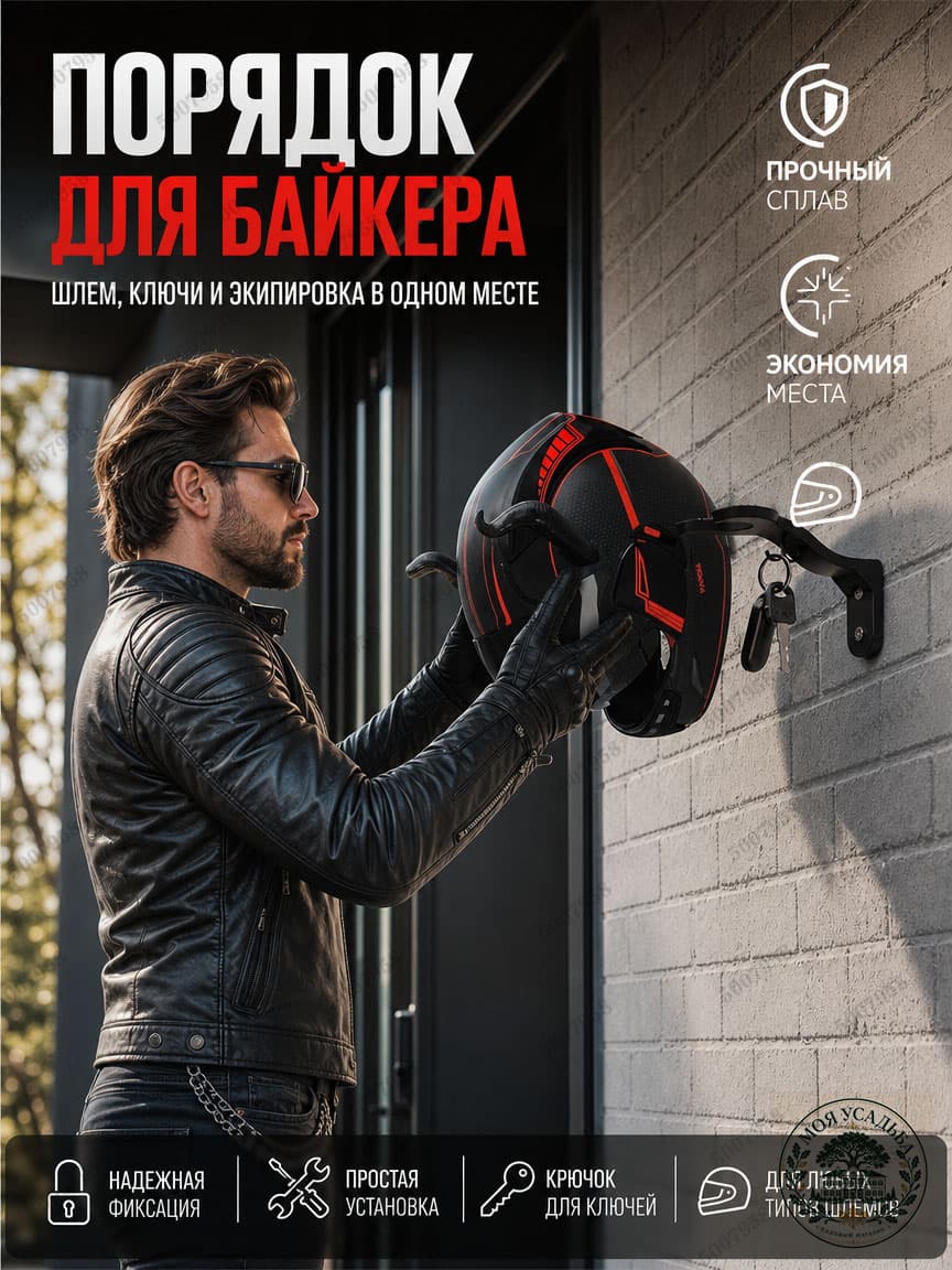 1шт держатель для шлема и головных уборов,Кронштейн, вешалка держатель для шлема, настенный, черный