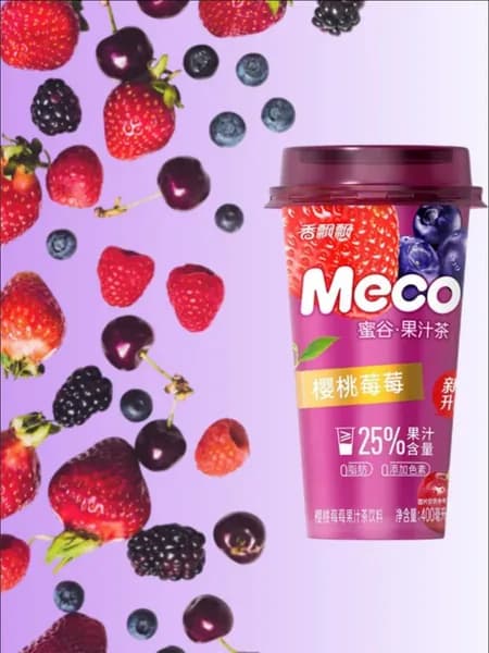Чай холодный вишня, черника, клубника Meco, 400 мл, Китай 15 шт в уп.