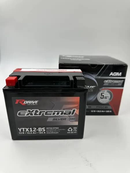 Мото Аккумулятор RDRIVE eXtremal Silver YTX12-BS