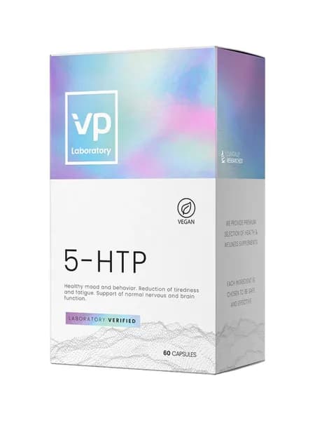 VPLAB VP Laboratory, 5 HTP (5 гидрокситриптофан) + Магний, 60 капсул, Аминокислоты для сна, для нервной системы, от стресса и переедания