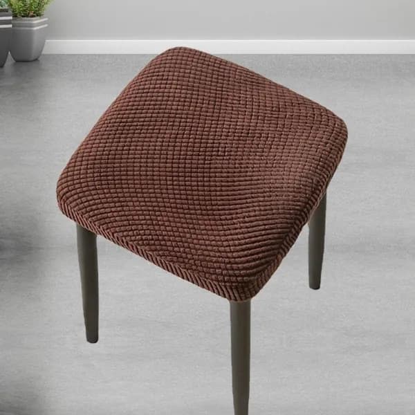 Чехол на мебель для табурета 30x30 см на резинке темно-коричневый