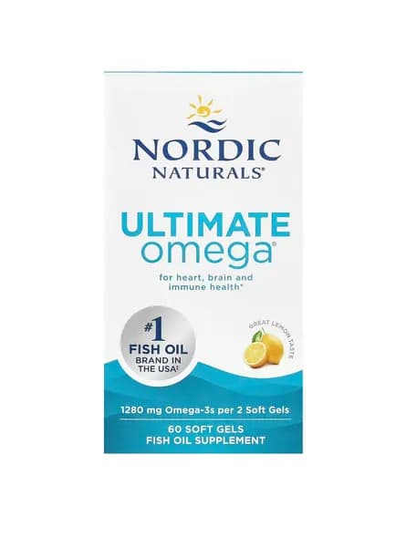 Ultimate Omega, высокоэффективные омега-3 кислоты, со вкусом лимона, 640 мг, 60 капсул