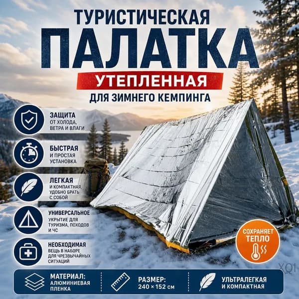 Палатка туристическая утепленная компактная для зимнего кемпинга