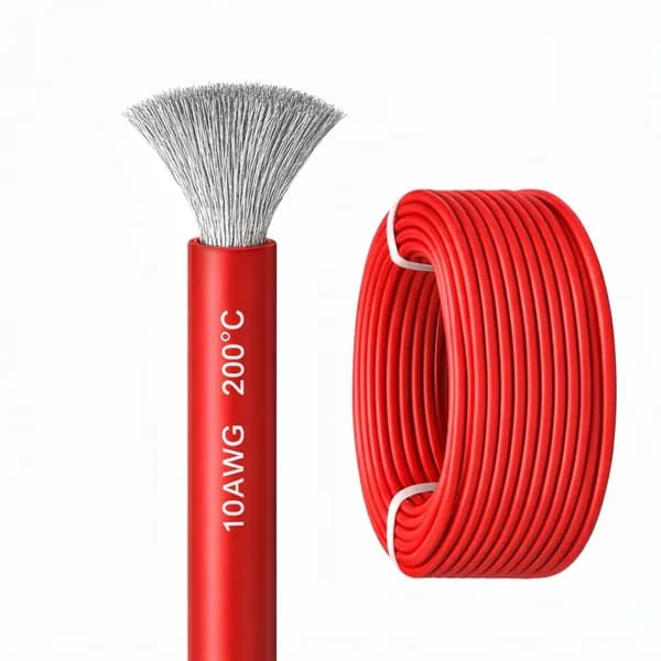 Силиконовый медный провод 10 AWG красный 1 метр