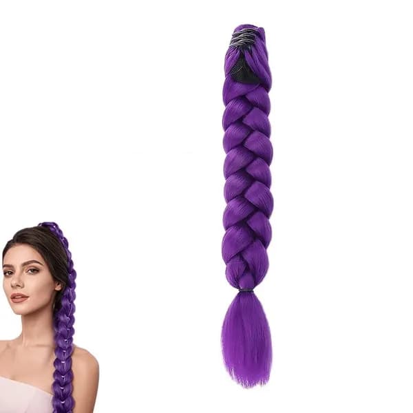 Фиолетовый плетеный парик twist, боксерский плетеный стиль