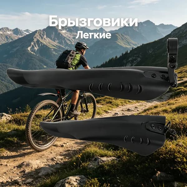 Грязезащитные крылья для велосипеда, 1 пара, пластик, чёрные, передние и задние, для горных и дорожных велосипедов