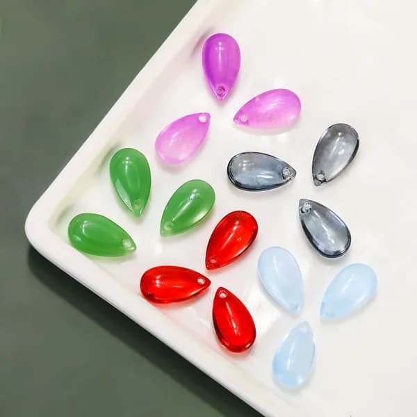 разноцветный 13.8*7.8mm 50 шт./разноцветный/Стеклянные подвески формы капли/Декоративные Кристаллы