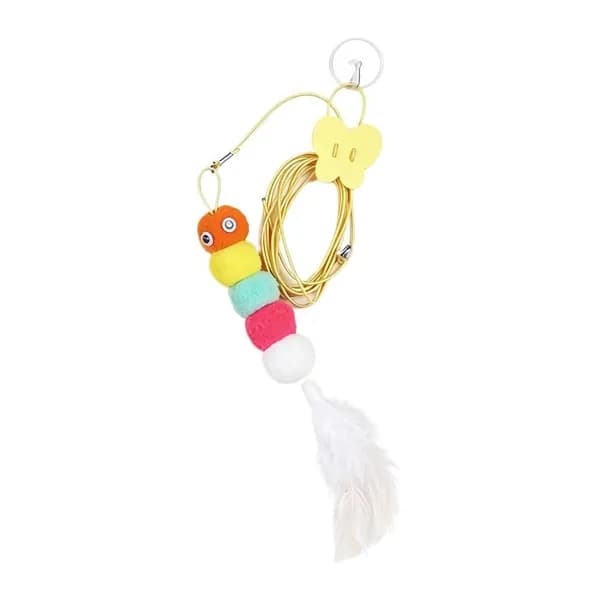 Игрушка для кошки: стрекоза и гусеница, подвесная дразнилка с пером