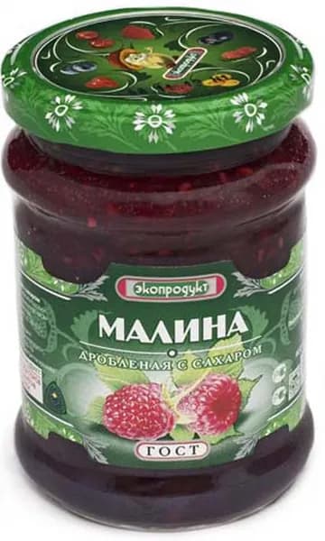 Малина Экопродукт, дробленная с сахаром, 320 г