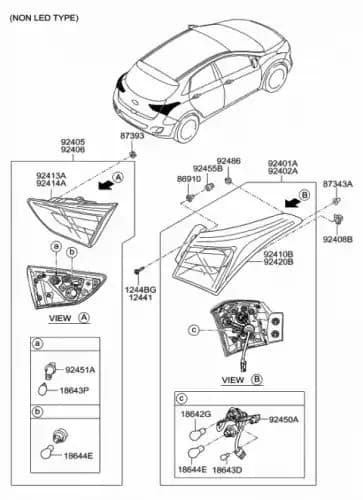 Фиксатор заднего фонаря hyundai elantra i20/getz 08>/tucson 10my/ix35 10> 924852h000