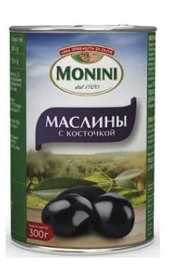Маслины Monini с косточкой, 300г