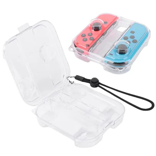 Прозрачный чехол-органайзер для контроллеров Joy-Con от Nintendo Switch, из поликарбоната, с креплением для переноски