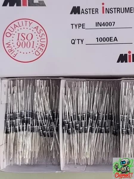 50 шт. 1N4007 IN4007 выпрямительный диод 1А 1200В DO-41 (премиум качество, оригинал)