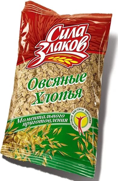 Хлопья Сила Злаков овсяные (без варки) пакет 400 г