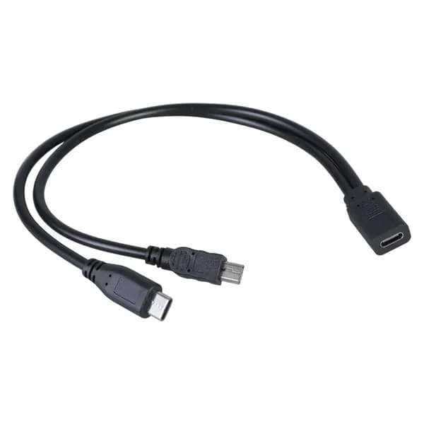 2-в-1 кабель USB C разъемом Mini + Type-C для быстрой зарядки