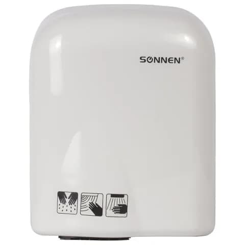 Сушилка SONNEN HD-165 для рук, 1650 Вт, пластиковый корпус, белая (604191-4027)