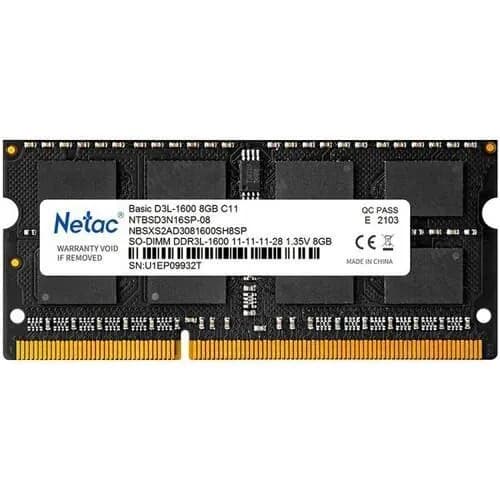 Netac Оперативная память DDR3L, 1600 МГц, 1 x 8 ГБ (NTBSD3N16SP-08)