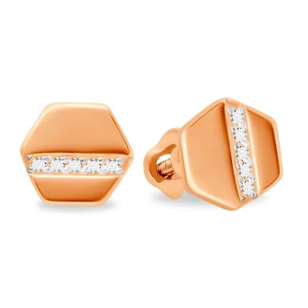 Серьги женские с фианитами из красного золота 375 пробы 585GOLD