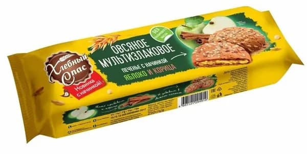Хлебный спас Печенье овсяное Мультизлаковое Яблоко и корица, 250 г