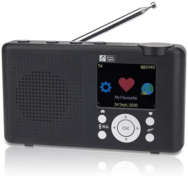 Интернет радио Ocean Digital WR-23F Black (Работа от аккумулятора, Wi-Fi, FM, Bluetooth, цветной дисплей, выход на наушник)