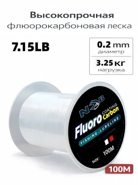 NGB Флюорокарбоновая леска для рыбалки, размотка: 100 м, толщина: 0.2 мм