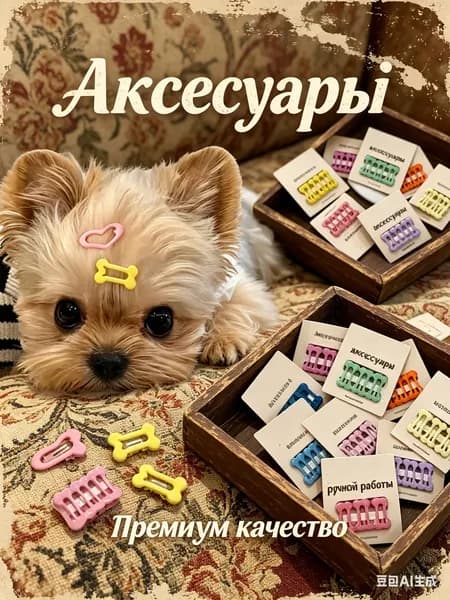 Маленькие заколки для волос для домашних животных, 6 мини-заколок для собак