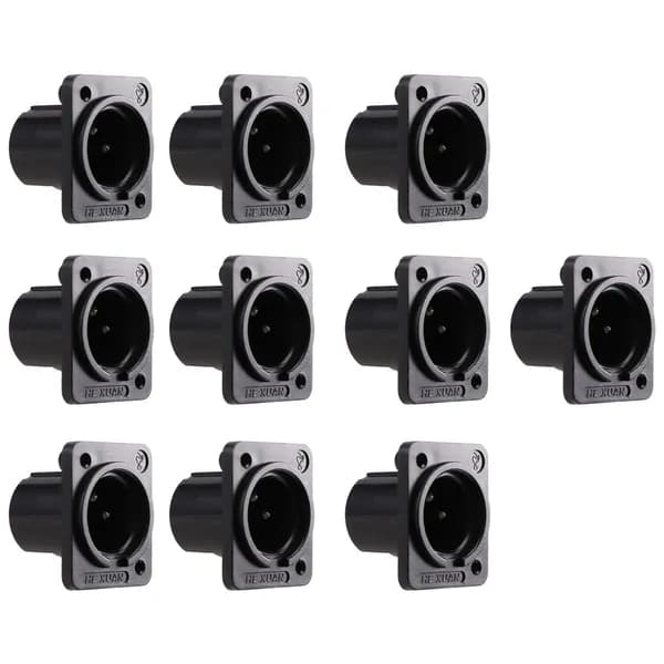Прямой разъем XLR Male Plug для монтажа на панель, 10 шт.