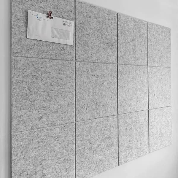 Акустическая панель из войлока 30x30 см с клеевым слоем, серебристо-серая, для декора стен и доски объявлений
