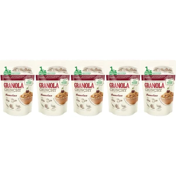 Мюсли Bionova Crunchy вишневые хрустящие запеченные 400 г, набор: 5 штук