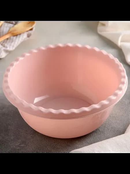 Миска 5л круглая, чайная роза