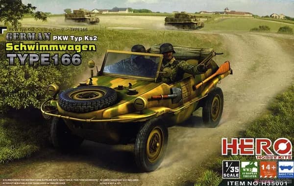 Hero Hobby F35001 1/35 Schwimmwagen Type166 Модель джипа